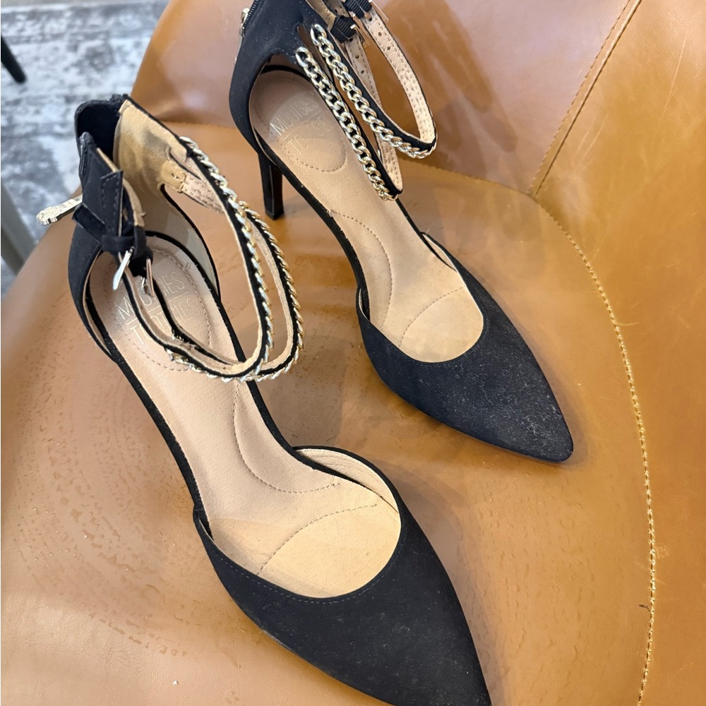 Mootsies Tootsies Black Ankle Strap Heels